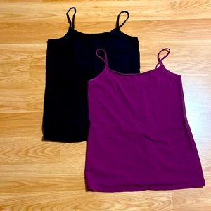 Black and purple tank tops